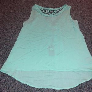 Tiffany Blue Cutout Back Tank